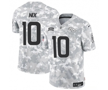 Men's Denver Broncos #10 Bo Nix 2024 F.U.S.E Arctic Camo Salute To Service Limited Stitched Football Jersey