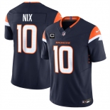 Men's Denver Broncos #10 Bo Nix Navy 2025 F.U.S.E. With 2-Star C Patch Vapor Limited Stitched Football Jersey