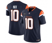 Men's Denver Broncos #10 Bo Nix Navy 2025 F.U.S.E. With 2-Star C Patch Vapor Limited Stitched Football Jersey