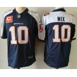 Men's Denver Broncos #10 Bo Nix Navy Blue C Patch Thanksgiving FUSE Vapor Jersey Men's Denver Broncos #10 Bo Nix Navy Blue C Patch Thanksgiving FUSE Vapor Jersey
