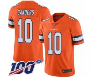 Men's Denver Broncos #10 Emmanuel Sanders Limited Orange Rush Vapor Untouchable 100th Season Football Jersey