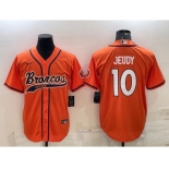 Men's Denver Broncos #10 Jerry Jeudy Orange Stitched Cool Base Nike Baseball Jersey