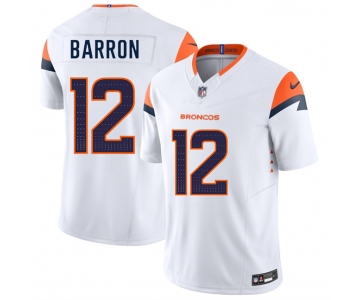 Men's Denver Broncos #12 Jahdae Barron White 2025 Draft F.U.S.E. Vapor Limited Football Stitched Jersey