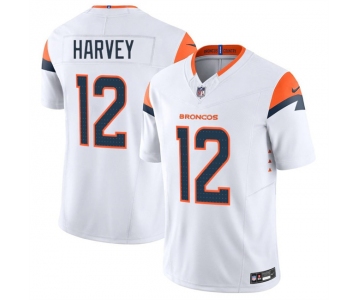 Men's Denver Broncos #12 RJ Harvey White 2025 F.U.S.E. Vapor Limited Football Stitched Jersey