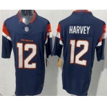 Men's Denver Broncos #12 Rj Harvey Limited Navy FUSE Vapor Jersey Men's Denver Broncos #12 Rj Harvey Limited Navy FUSE Vapor Jersey