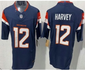 Men's Denver Broncos #12 Rj Harvey Limited Navy FUSE Vapor Jersey