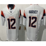 Men's Denver Broncos #12 Rj Harvey Limited White FUSE Vapor Jersey