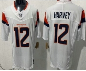 Men's Denver Broncos #12 Rj Harvey Limited White FUSE Vapor Jersey