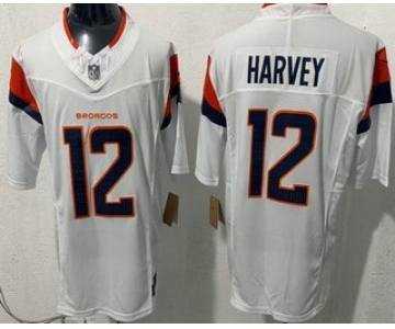 Men's Denver Broncos #12 Rj Harvey Limited White FUSE Vapor Jersey
