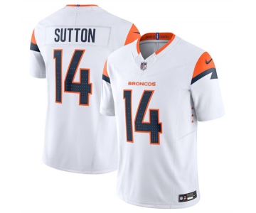 Men's Denver Broncos #14 Courtland Sutton White 2024 F.U.S.E. Vapor Limited Football Stitched Jersey