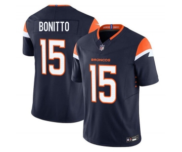 Men's Denver Broncos #15 Nik Bonitto Navy F.U.S.E. Vapor Limited Football Stitched Jersey