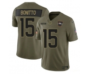 Men's Denver Broncos #15 Nik Bonitto Olive 2025 F.U.S.E. Salute to Service Limited Football Stitched Jersey