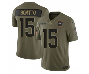 Men's Denver Broncos #15 Nik Bonitto Olive 2025 F.U.S.E. Salute to Service Limited Football Stitched Jersey