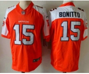 Men's Denver Broncos #15 Nik Bonitto Orange Thanksgiving FUSE Vapor Jersey