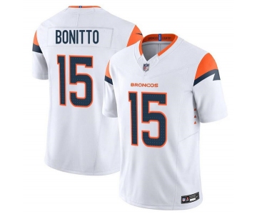 Men's Denver Broncos #15 Nik Bonitto White F.U.S.E. Vapor Limited Football Stitched Jersey