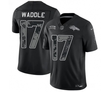 Men's Denver Broncos #17 Jaylen Waddle Black 2026 F.U.S.E. Salute to Service Limited Stitched Football Stitched Jersey