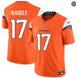 Men's Denver Broncos #17 Jaylen Waddle Orange 2026 F.U.S.E. Vapor Limited Stitched Football Jersey