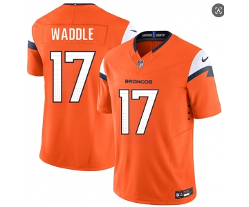 Men's Denver Broncos #17 Jaylen Waddle Orange 2026 F.U.S.E. Vapor Limited Stitched Football Jersey