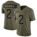 Men's Denver Broncos #2 Pat Surtain II Olive 2025 Salute to Service Limited Football Stitched Jersey Men's Denver Broncos #2 Pat Surtain II Olive 2025 Salute to Service Limited Football Stitched Jersey