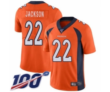 Men's Denver Broncos #22 Kareem Jackson Orange Team Color Vapor Untouchable Limited Player 100th Season Football Jersey