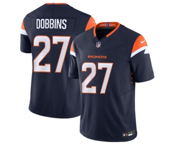 Men's Denver Broncos #27 J.K. Dobbins Navy F.U.S.E. Vapor Limited Football Stitched Jersey