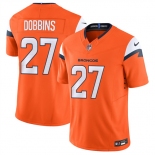 Men's Denver Broncos #27 J.K. Dobbins Orange 2025 F.U.S.E. Vapor Limited Football Stitched Jersey Men's Denver Broncos #27 J.K. Dobbins Orange 2025 F.U.S.E. Vapor Limited Football Stitched Jersey