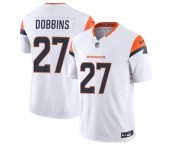 Men's Denver Broncos #27 J.K. Dobbins White 2025 F.U.S.E. Vapor Limited Football Stitched Jersey