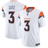 Men's Denver Broncos #3 Wil Lutz White 2026 F.U.S.E. Vapor Limited Stitched Football Jersey Men's Denver Broncos #3 Wil Lutz White 2026 F.U.S.E. Vapor Limited Stitched Football Jersey