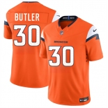 Men's Denver Broncos #30 Hakeem Butler Orange 2026 F.U.S.E. Vapor Limited Football Stitched Jersey