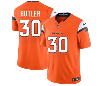 Men's Denver Broncos #30 Hakeem Butler Orange 2026 F.U.S.E. Vapor Limited Football Stitched Jersey