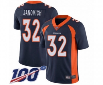 Men's Denver Broncos #32 Andy Janovich Navy Blue Alternate Vapor Untouchable Limited Player 100th Season Football Jersey