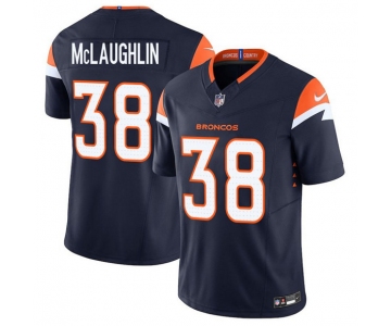 Men's Denver Broncos #38 Jaleel McLaughlin Navy F.U.S.E. Vapor Limited Football Stitched Jersey