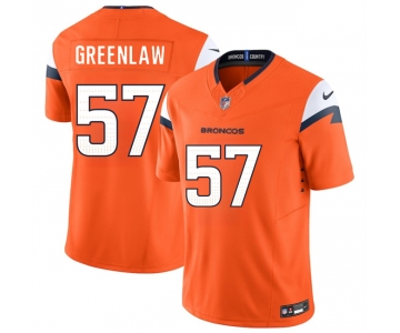 Men's Denver Broncos #57 Dre Greenlaw Orange 2025 F.U.S.E. Vapor Limited Football Stitched Jersey