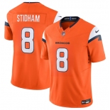 Men's Denver Broncos #8 Jarrett Stidham Orange 2025 F.U.S.E. Vapor Limited Football Stitched Jersey Men's Denver Broncos #8 Jarrett Stidham Orange 2025 F.U.S.E. Vapor Limited Football Stitched Jersey