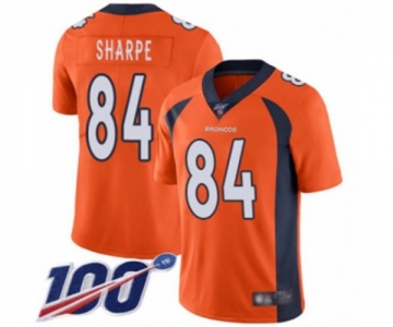 Men's Denver Broncos #84 Shannon Sharpe Orange Team Color Vapor Untouchable Limited Player 100th Season Football Jersey