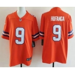 Men's Denver Broncos #9 Talanoa Hufanga Limited Orange Throwback Vapor Jersey