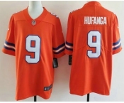 Men's Denver Broncos #9 Talanoa Hufanga Limited Orange Throwback Vapor Jersey