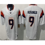 Men's Denver Broncos #9 Talanoa Hufanga Limited White FUSE Vapor Jersey