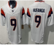 Men's Denver Broncos #9 Talanoa Hufanga Limited White FUSE Vapor Jersey