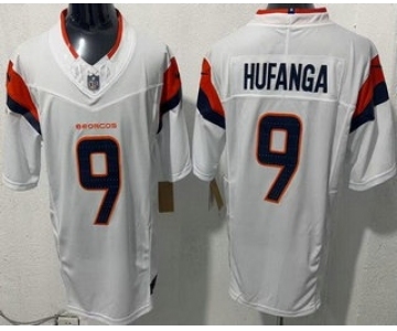 Men's Denver Broncos #9 Talanoa Hufanga Limited White FUSE Vapor Jersey