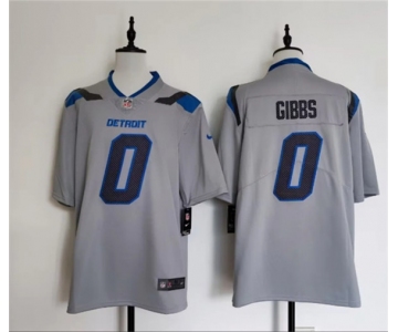 Men's Detroit Lions #0 Jahmyr Gibbs Silver 2026 Rivalries Collection Limited Football Stitched Jersey