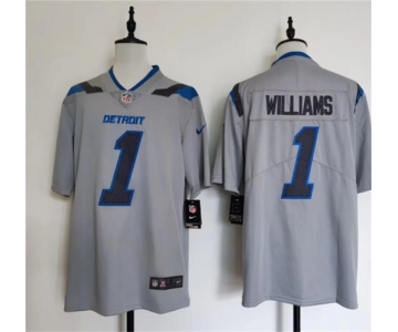 Men's Detroit Lions #1 Jameson Williams Silver 2026 Rivalries Collection Limited Football Stitched Jersey