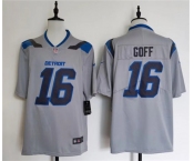Men's Detroit Lions #16 Jared Goff Silver 2026 Rivalries Collection Limited Football Stitched Jersey