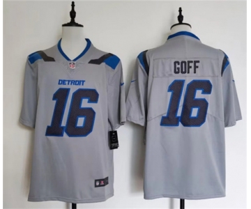 Men's Detroit Lions #16 Jared Goff Silver 2026 Rivalries Collection Limited Football Stitched Jersey