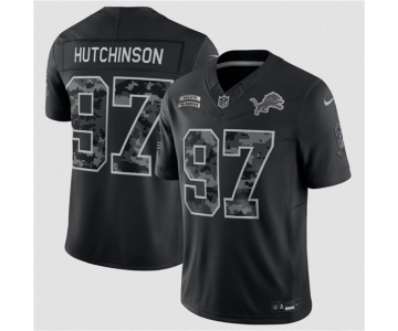 Men's Detroit Lions #97 Aidan Hutchinson Black F.U.S.E. 2026 Salute to Service Limited Football Stitched Jersey