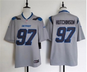 Men's Detroit Lions #97 Aidan Hutchinson Silver 2026 Rivalries Collection Limited Football Stitched Jersey
