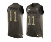 Men's Nike Denver Broncos #11 Carlos Henderson Limited Green Salute to Service Tank Top NFL Jersey
