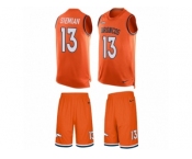 Men's Nike Denver Broncos #13 Trevor Siemian Limited Orange Tank Top Suit NFL Jersey