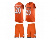 Men's Nike Denver Broncos #20 Brian Dawkins Limited Orange Tank Top Suit NFL Jersey
