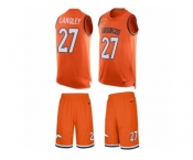 Men's Nike Denver Broncos #27 Brendan Langley Limited Orange Tank Top Suit NFL Jersey
